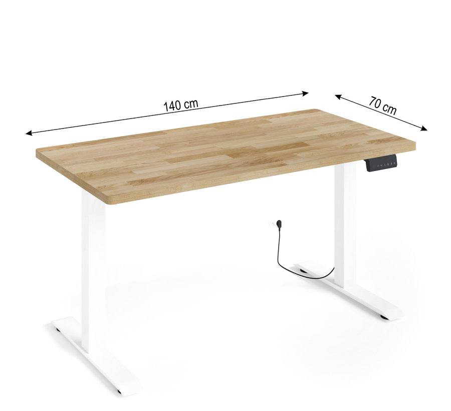 Schreibtisch – BIM NATURAL – Höhenverstellbar mit Massivholzoptik