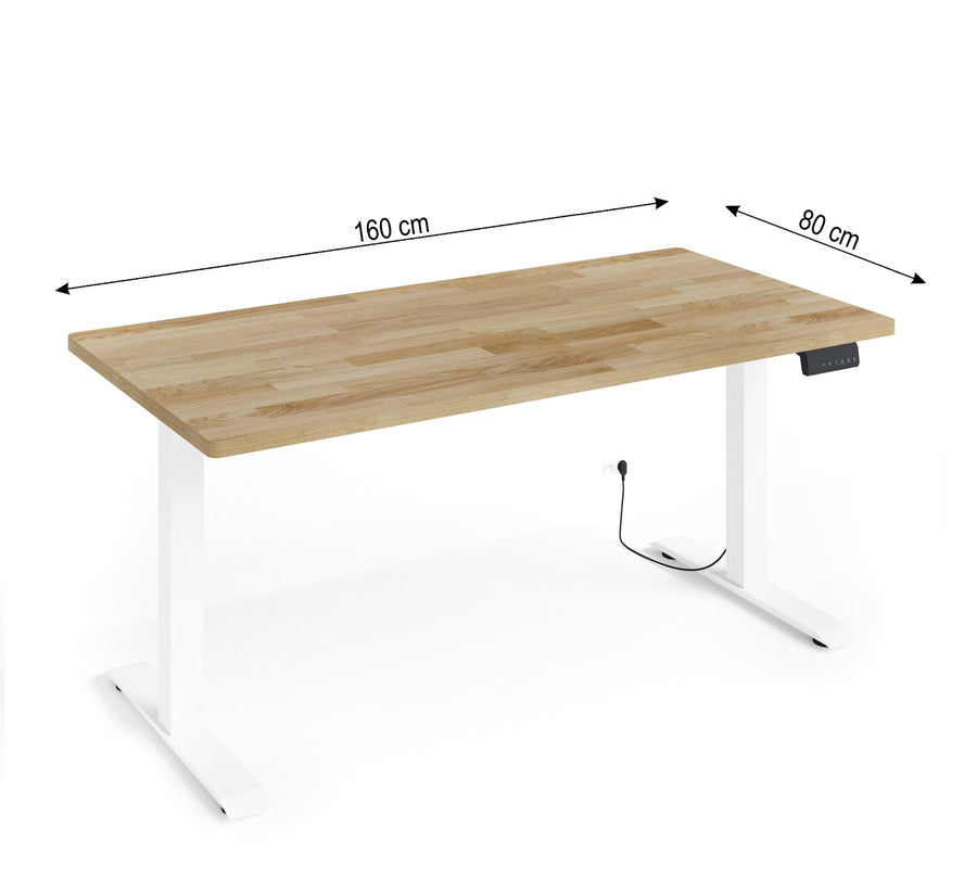 Schreibtisch – BIM NATURAL – Höhenverstellbar mit Massivholzoptik