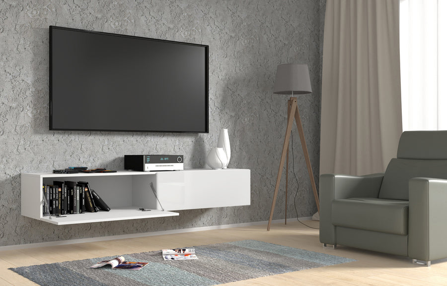 TV-Lowboard – BINGO – Wandhängendes Lowboard mit Stauraum