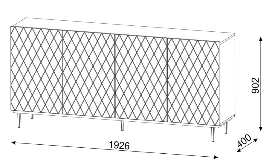 Kommode – DIUNA – elegantes Sideboard im Rahmen-Design