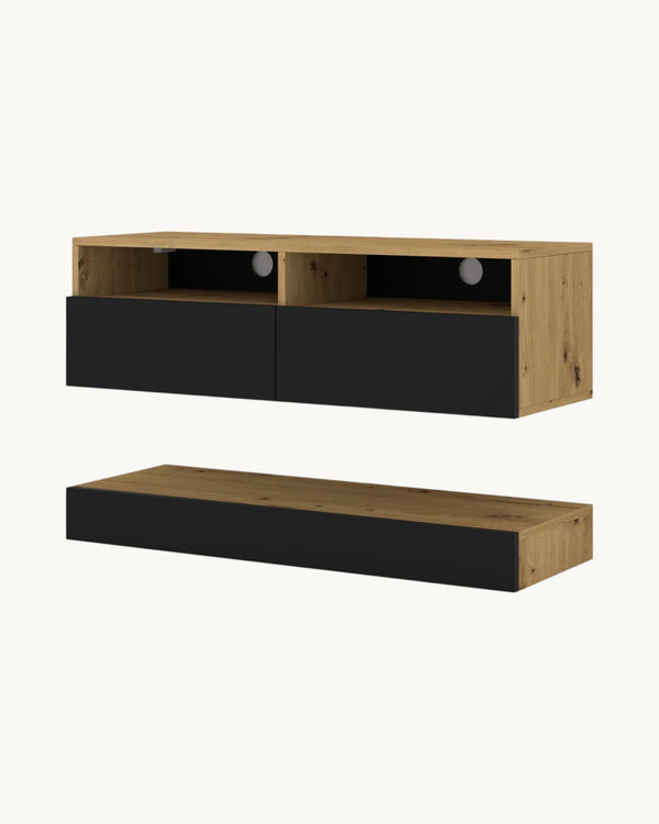 DUO I TV-Lowboard Hängendes TV-Möbel mit Bodenplattform