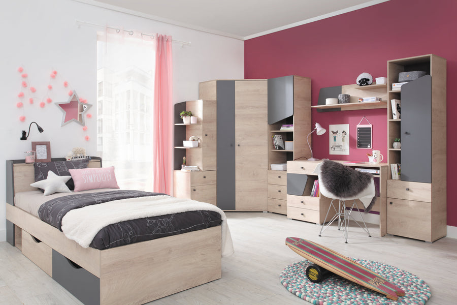 Schlafzimmer Set – 7 Teile – DELTA System – Artisan Eiche / Anthrazit – Modern & Praktisch ohne Matratze