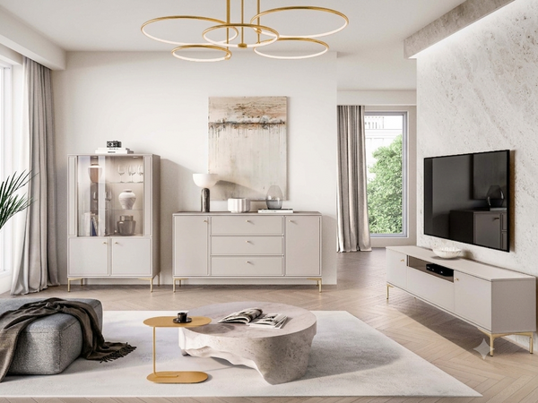 Wohnzimmer Set  3-teilig – SANDRO – Perfekte Kombination aus Stauraum und Design