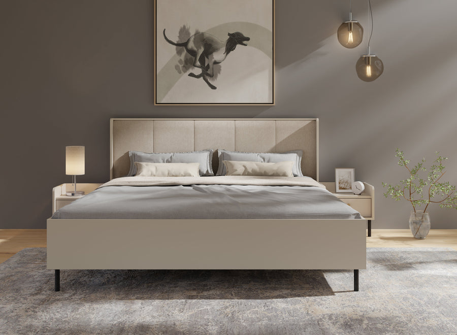 Schlafzimmer-Set – GRANDE – 3 Teile, Beige, Komfort und Stil