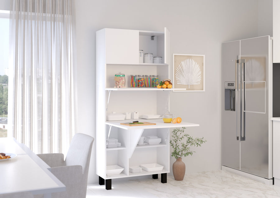 Sekretär – HOMI – Funktionaler Klappschreibtisch mit Regal
