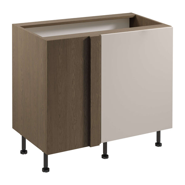 Eckunterschrank – Livaro – D100N P/L Beige / Dunkle Eiche