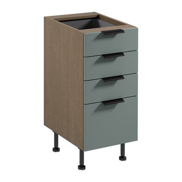 Unterschrank – Livaro – D40S4 AX Grün / Dunkle Eiche