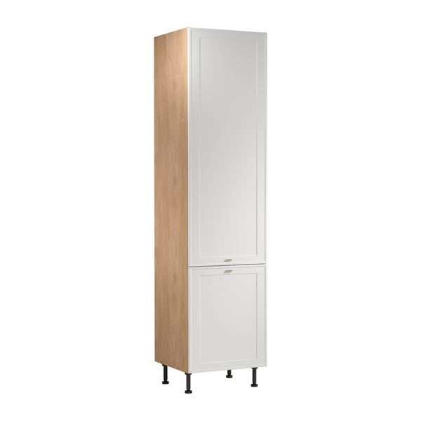 Hochschrank – Livaro – D60T P/L AX Weiß / Sonoma Eiche mit 5 Innenschubladen