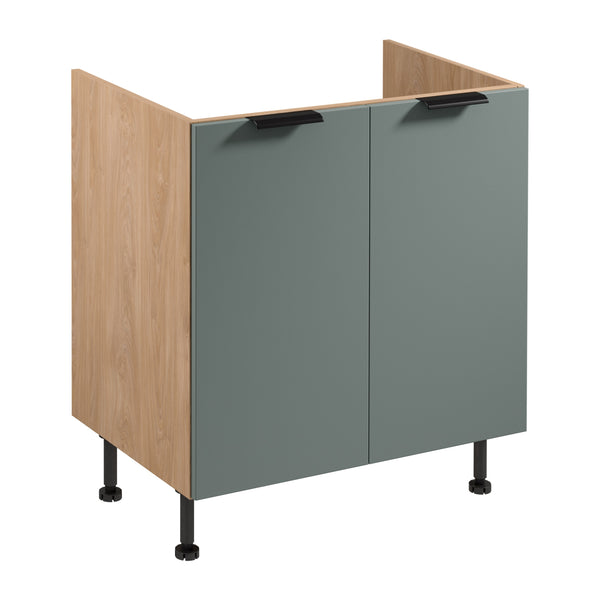Spülenschrank – Livaro – D80Z Grün / Sonoma Eiche
