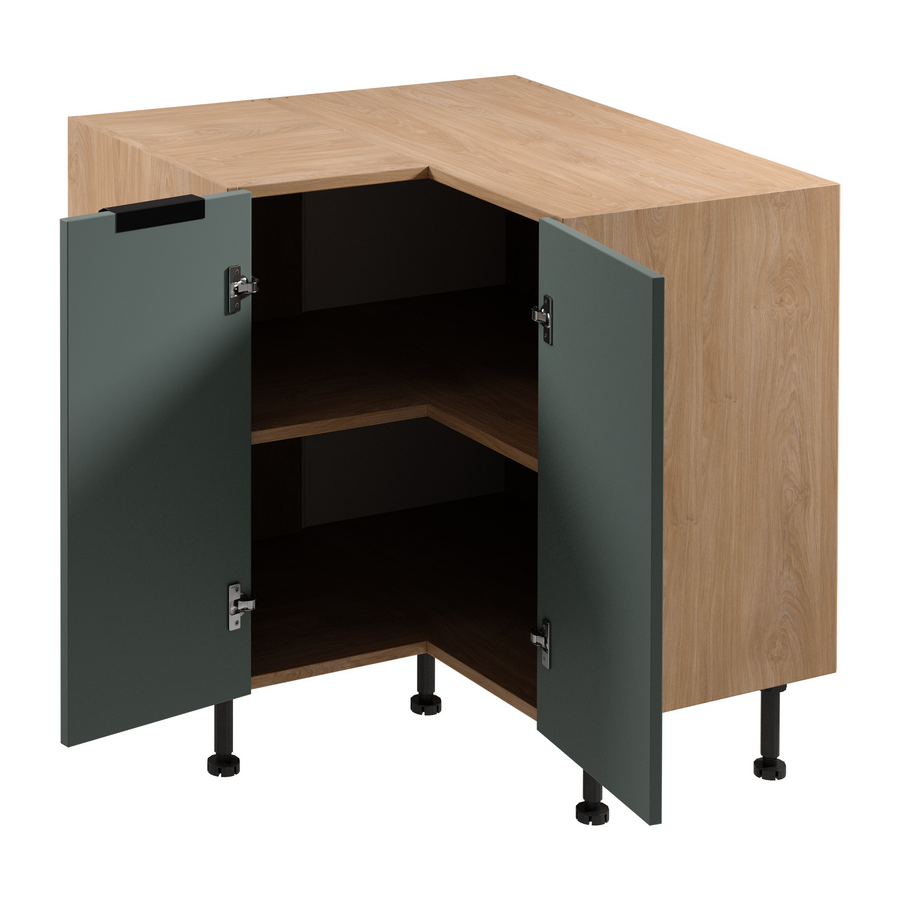 Eckunterschrank – Livaro – D90N Grün / Sonoma Eiche
