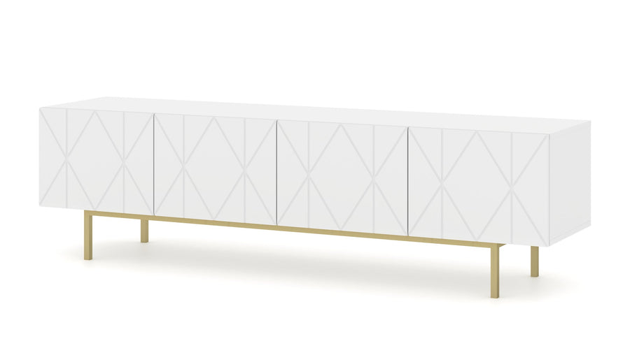 TV-Lowboard – KAIRO – Moderner Fernsehschrank mit Fräsfront und Metallgestell, 180 cm