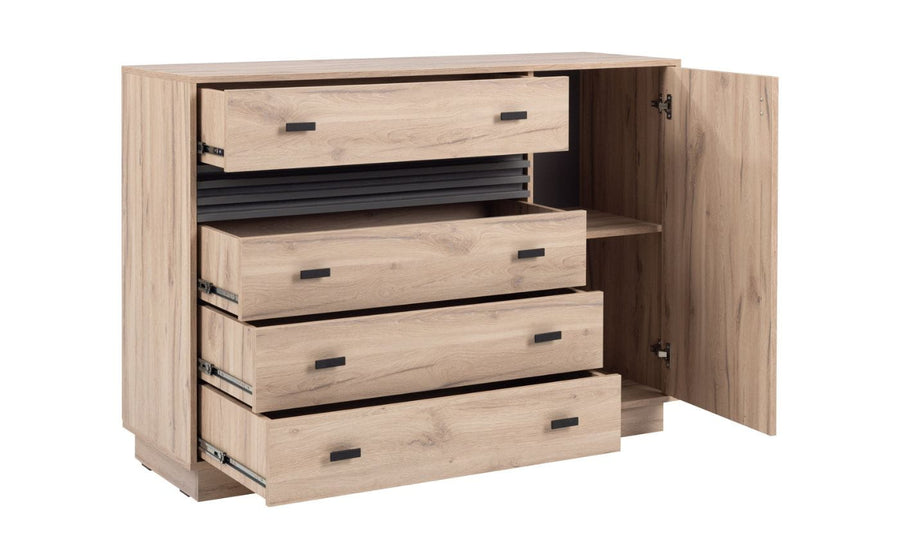 ALLMO System Schlafzimmer set – 5 Teile – Sonoma Eiche - Modernes & Funktionales Schlafzimmerensemble Ohne Matratze