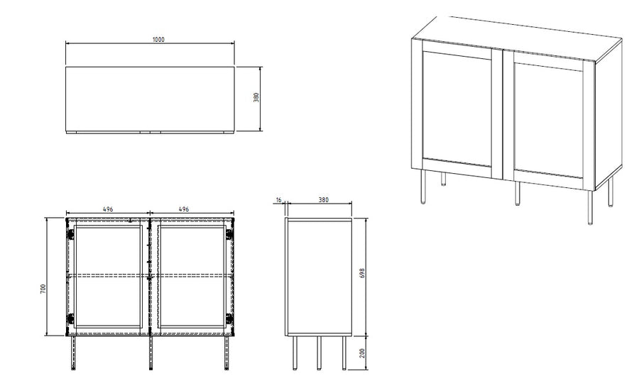 Kleiderschrank – YUCCA – moderner Schrank mit Holzoptik