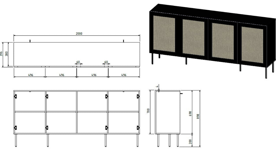 Kleiderschrank – YUCCA – moderner Schrank mit Holzoptik