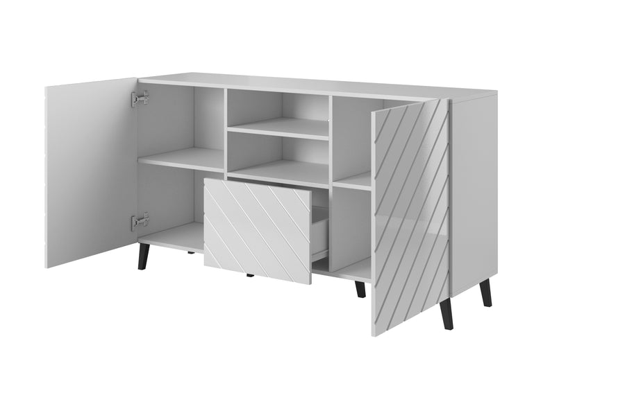 Kommode – ABETO – Moderner Schrank mit Hochglanz-MDF-Fronten 150 cm