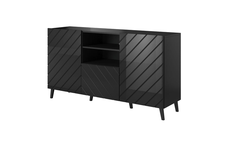 Kommode – ABETO – Moderner Schrank mit Hochglanz-MDF-Fronten 150 cm