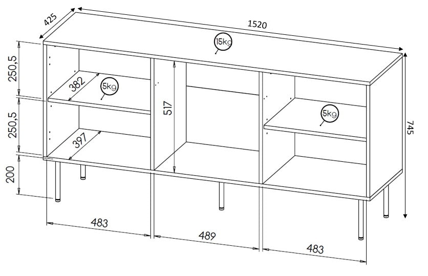 Kommode – HOLE I – Moderner Schrank mit Push-Click-System