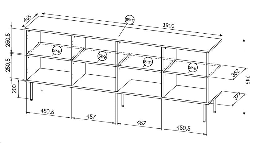 Kommode – HOLE I – Moderner Schrank mit Push-Click-System
