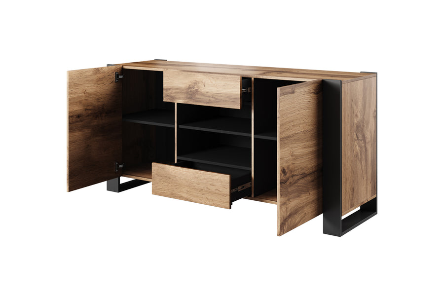 Kommode – WOOD I – Modernes Sideboard mit Holzoptik 164 cm