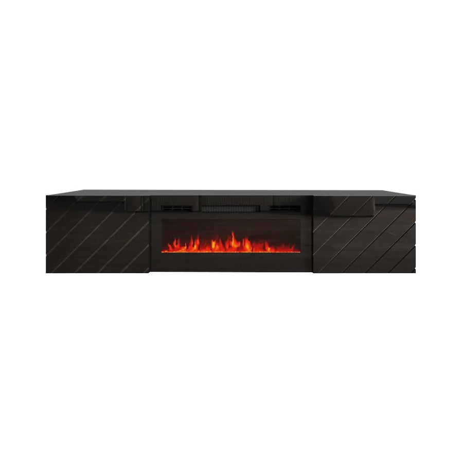 TV-Lowboard – ROXY – Hängendes Board mit Kamin