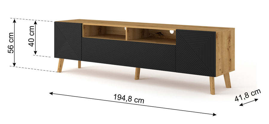TV-Lowboard – LUXI – Fernsehschrank im Loft-Stil