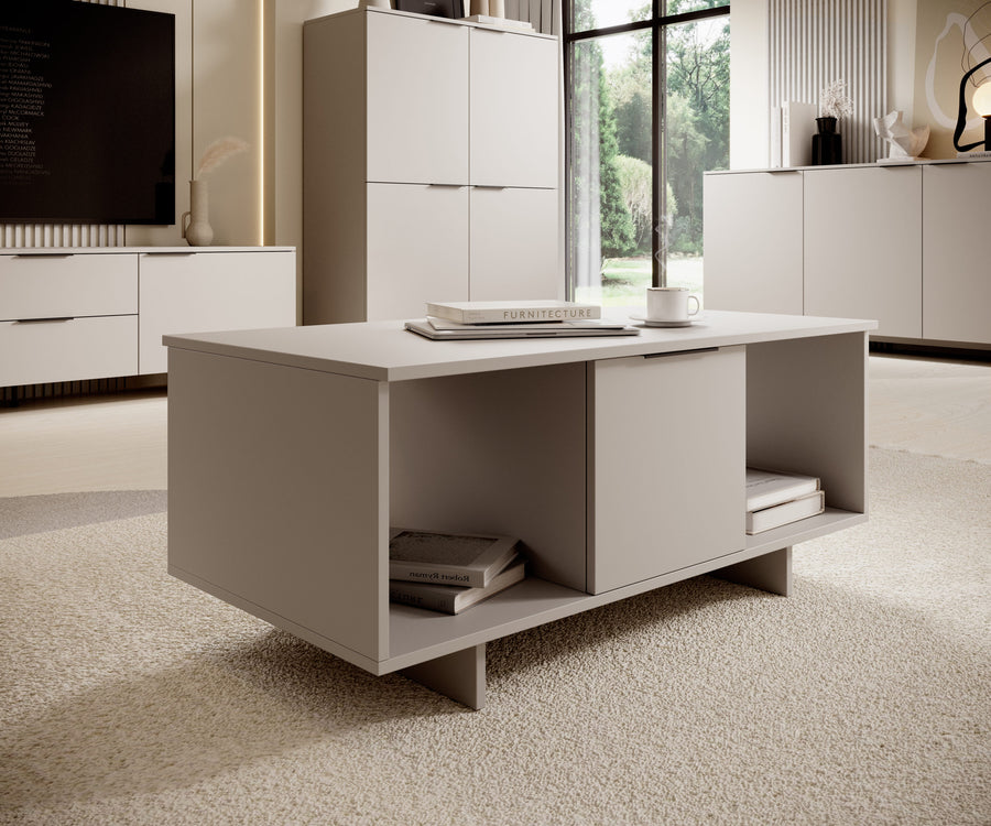 Couchtisch – CALMA – 100 cm, moderner Wohnzimmertisch mit Stauraum