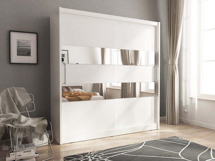 Kleiderschrank – MAJA I – Moderner Schwebetürenschrank mit Spiegelfront