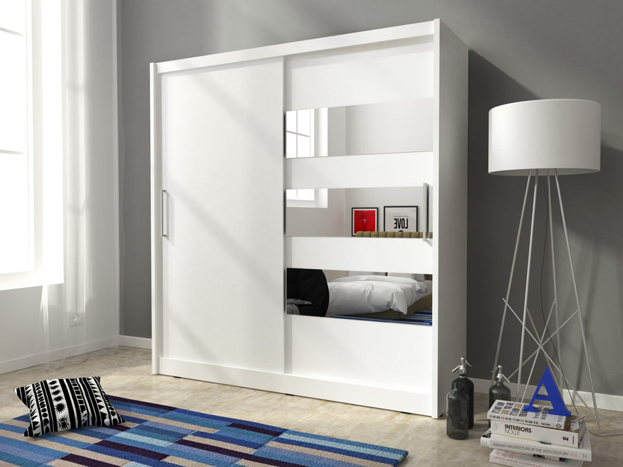 Kleiderschrank – MAJA I – Moderner Schwebetürenschrank mit Spiegelfront
