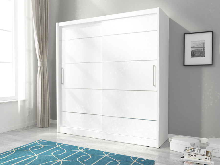 Kleiderschrank – MAJA I – Moderner Schwebetürenschrank mit Spiegelfront