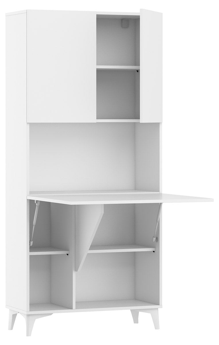 Schreibtisch – MEGAN – Wandmontierter Klappschreibtisch mit Stauraum
