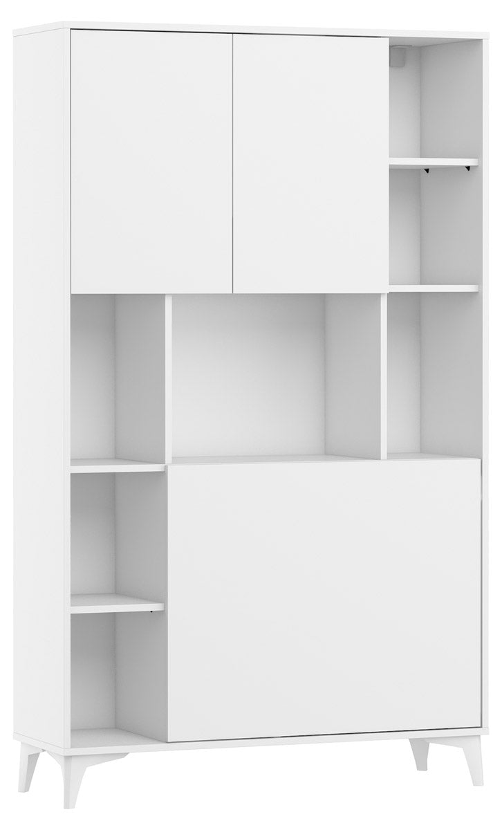 Schreibtisch – MEGAN – Wandmontierter Klappschreibtisch mit Stauraum