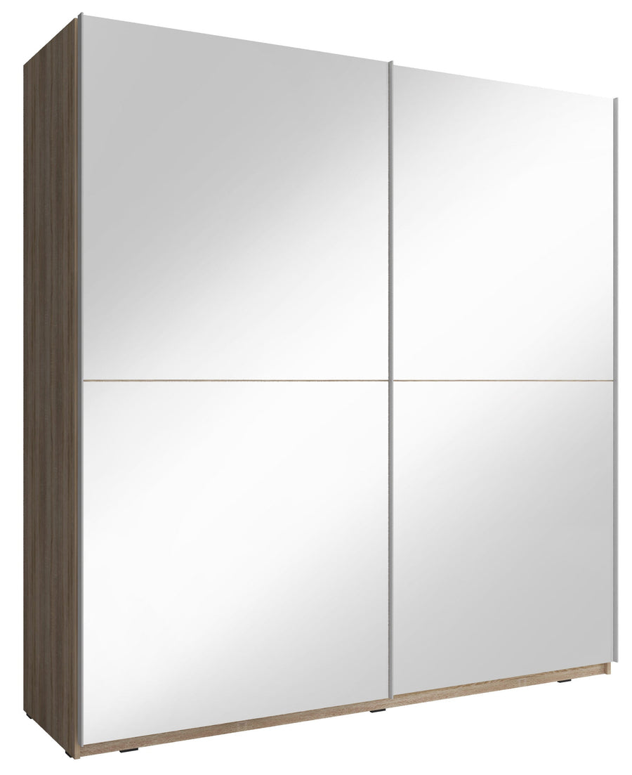 Kleiderschrank – MIKA I – Moderner Schwebetürenschrank mit Holzoptik