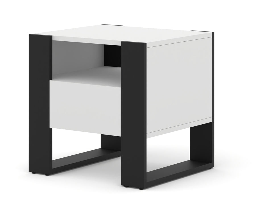 Nachttisch – MONDI – 48 cm Weiß Matt