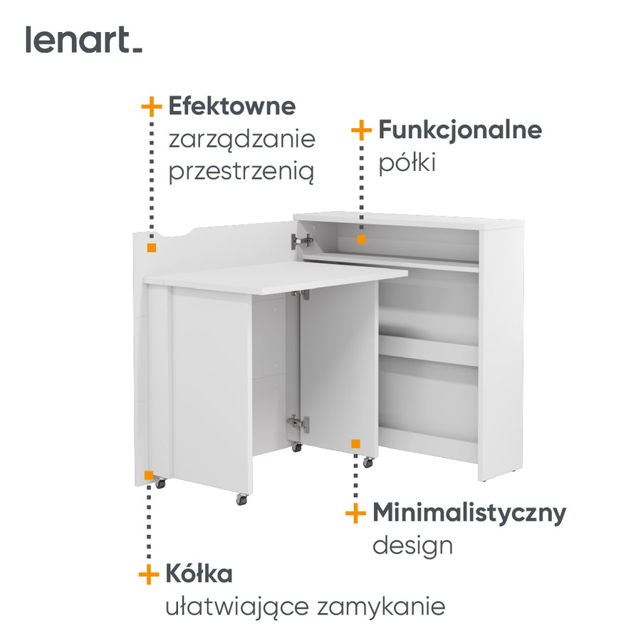 Schreibtisch – WORK CONCEPT – Klappbarer Computertisch mit Stauraum