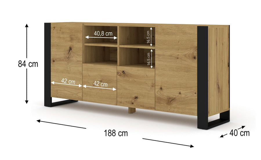 Kommode – MONDI – Sideboard mit offenen Fächern