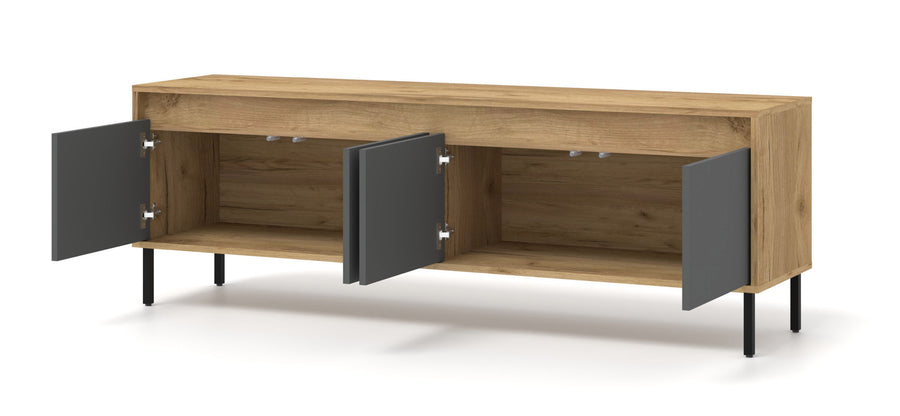 TV-Lowboard – NESTA – Moderner Fernsehschrank mit Holzoptik, 166 cm