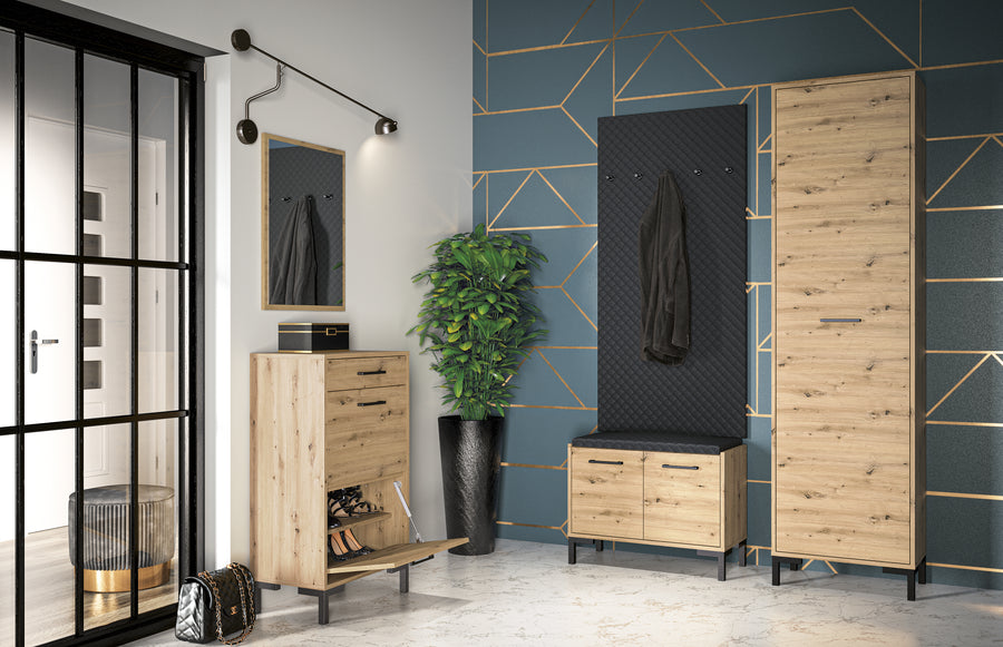 Flur Set 5-teilig – NEVIO – Eleganter Eingangsbereich mit gepolsterten Paneelen