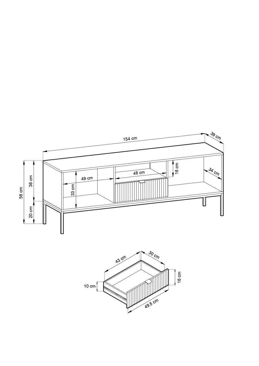 TV-Lowboard – NOVA – Stilvolles Eichen-Design