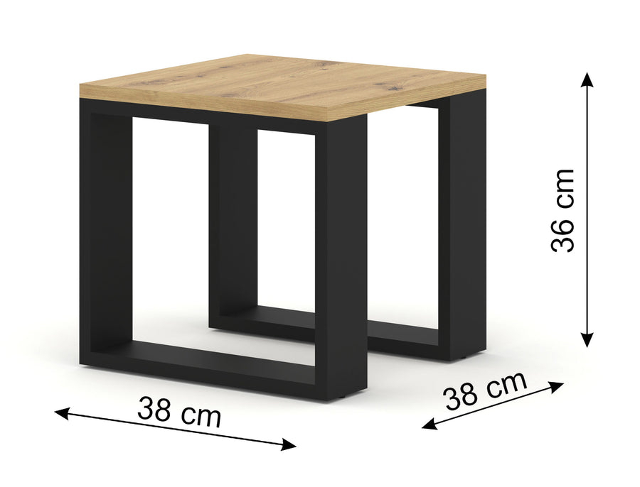 Couchtisch – NUKA – Moderner Doppeltisch mit Holzoptik, 60 cm