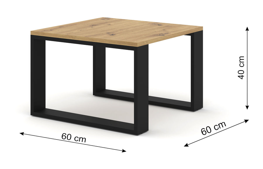 Couchtisch – NUKA – Moderner Doppeltisch mit Holzoptik, 60 cm
