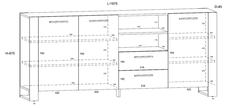 Kommode – NUKA – Artisan Modernes Sideboard mit Stauraum