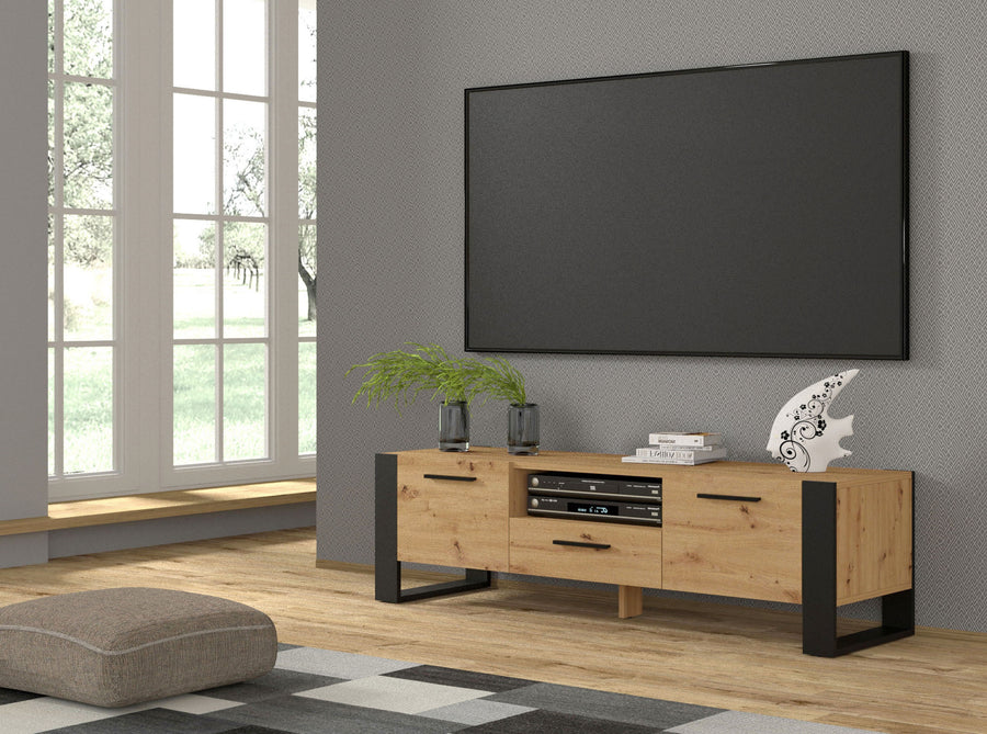 TV-Lowboard – NUKA – mattes Lowboard mit Metallrahmen
