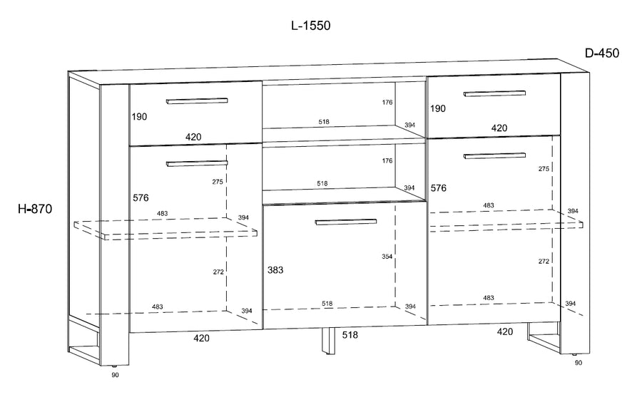 Kommode – NUKA – Artisan Modernes Sideboard mit Stauraum