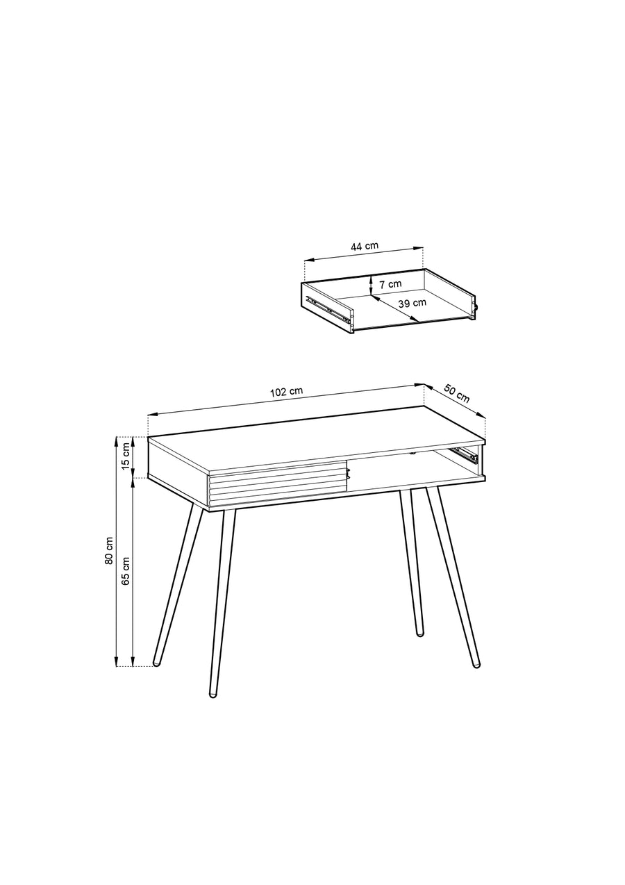 Schminktisch – ORO – T102, minimalistisches Design mit Schubladen