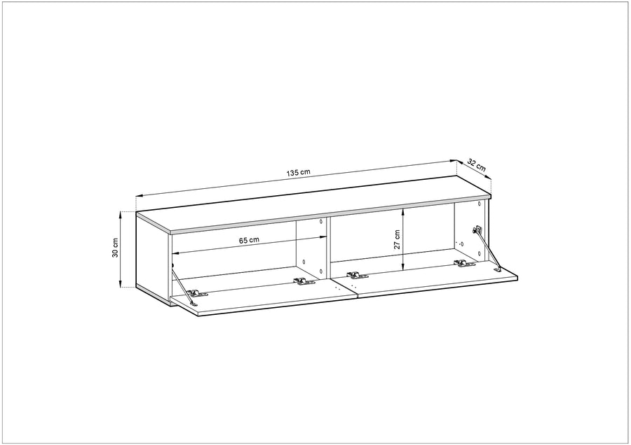 TV-Lowboard – ORO – Push-to-Open, mehrfarbig, 2 Größen