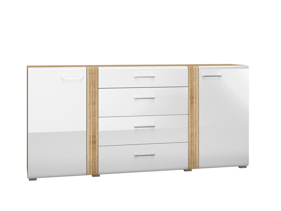 Wohnzimmer Set 6-teilig – ADAGIO – Modernes Wohnmöbel-Set mit stilvoller Rillenoptik