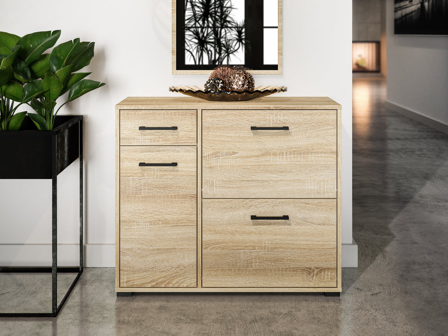 Schuhschrank – CARO 08 – Hoher Schuhorganizer mit Holzoptik