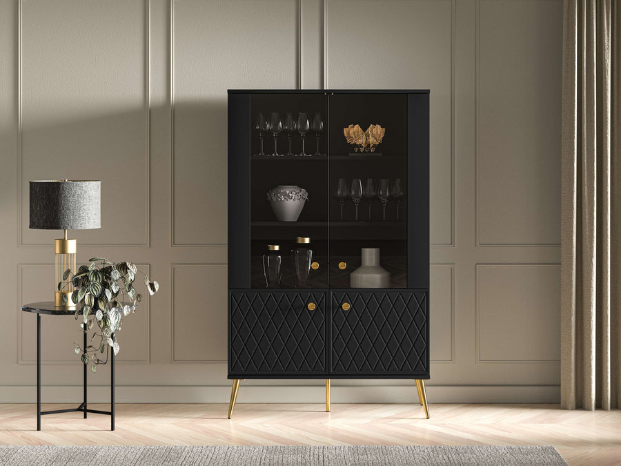 Vitrine – ELJOT 04 – Moderne Standvitrine mit Stauraum