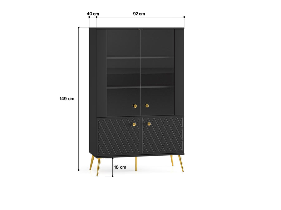 Vitrine – ELJOT 04 – Moderne Standvitrine mit Stauraum