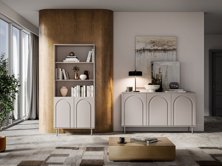 Bücherregal – ORVELLA 02 – Modernes Design mit Push-to-Open und offenem Stauraum